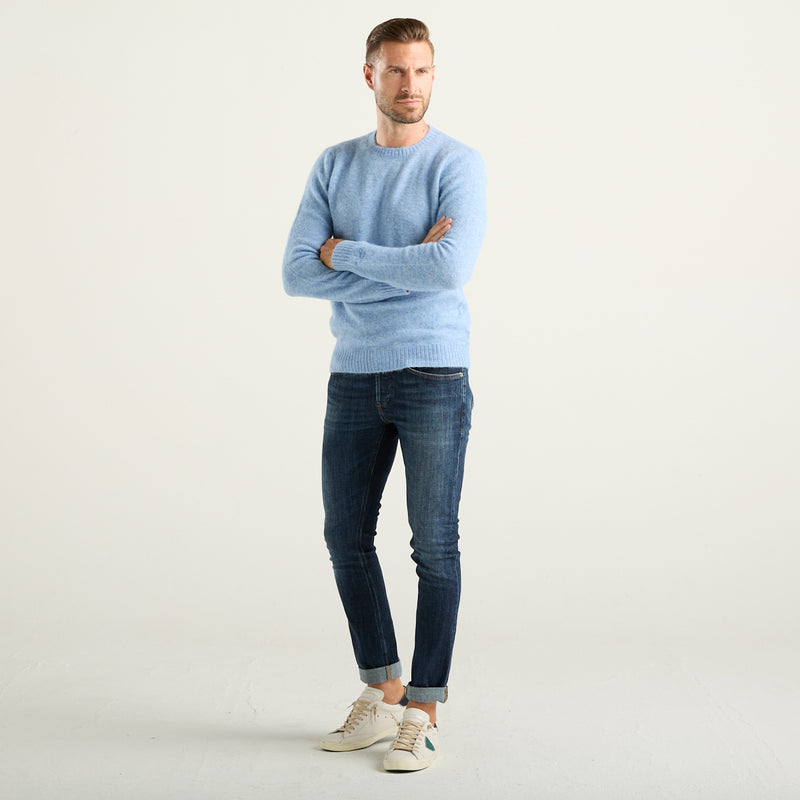 MC2 Saint Barth Regent Maglione Uomo Celeste in Alpaca