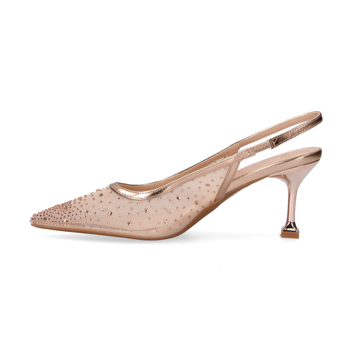 Exè chanel con strass in nylon rose gold