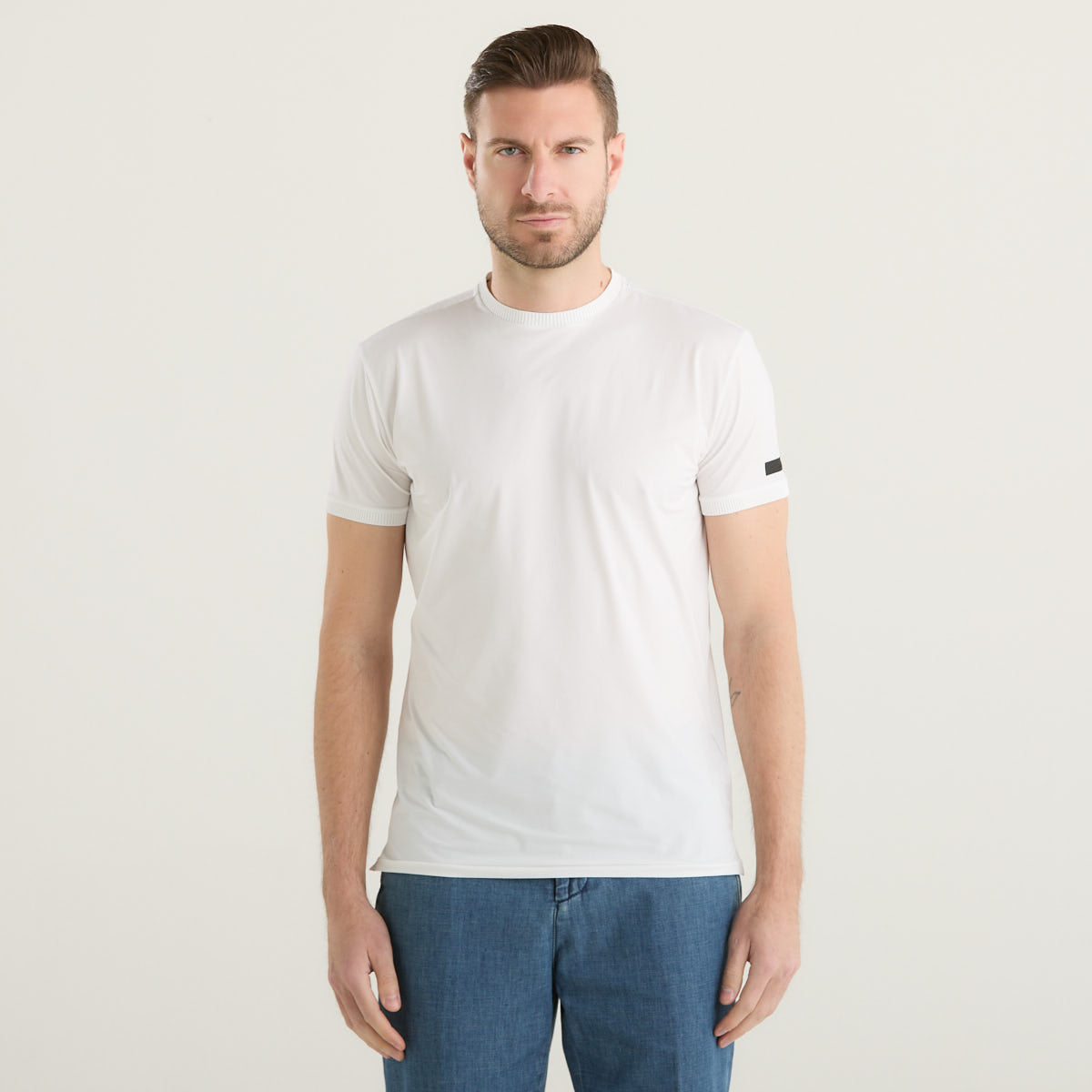 Rrd t-shirt in tessuto tecnico girocollo bianca