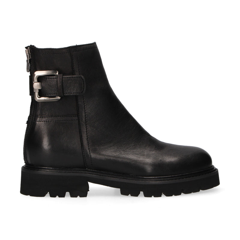Mohai boots Sito con fibbia in pelle nera