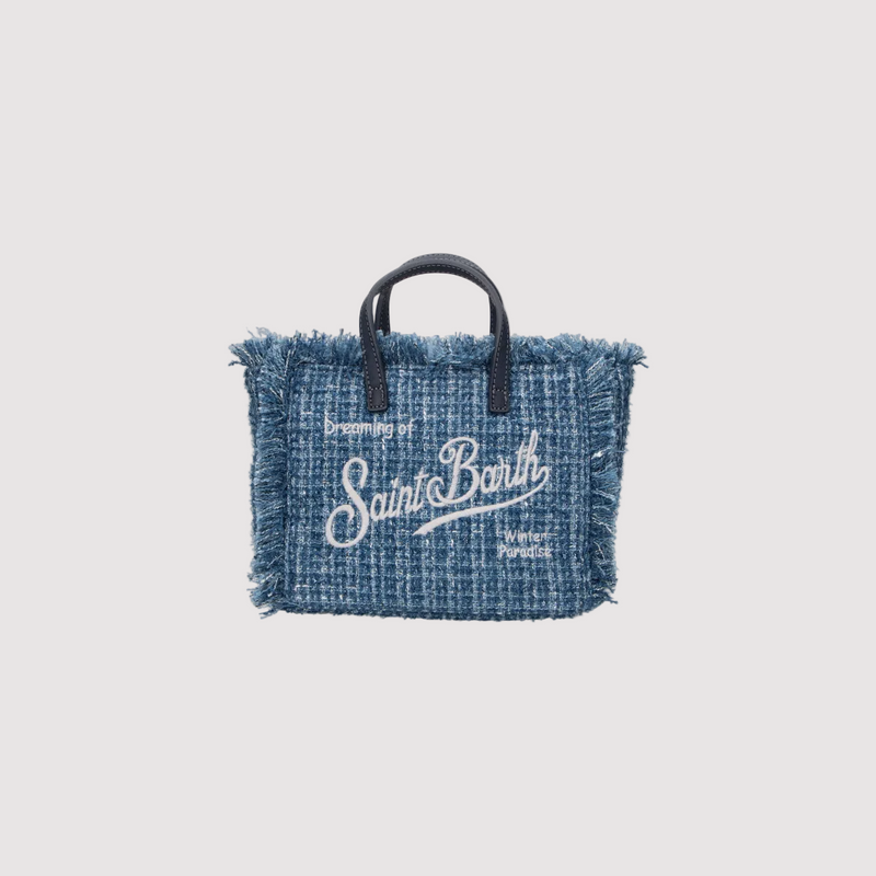 Mc2 Saint Barth borsa Vanity Mini in tweed azzurro