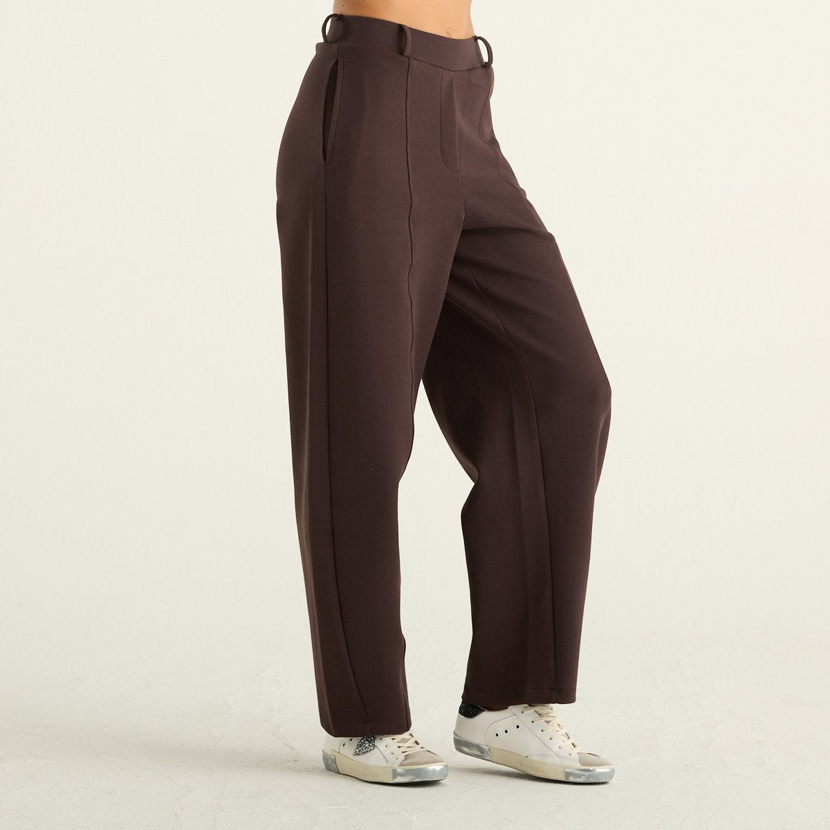 OWN Off With Nature Pantaloni Barrel Donna Marrone in Cotone Organico LKP213-814