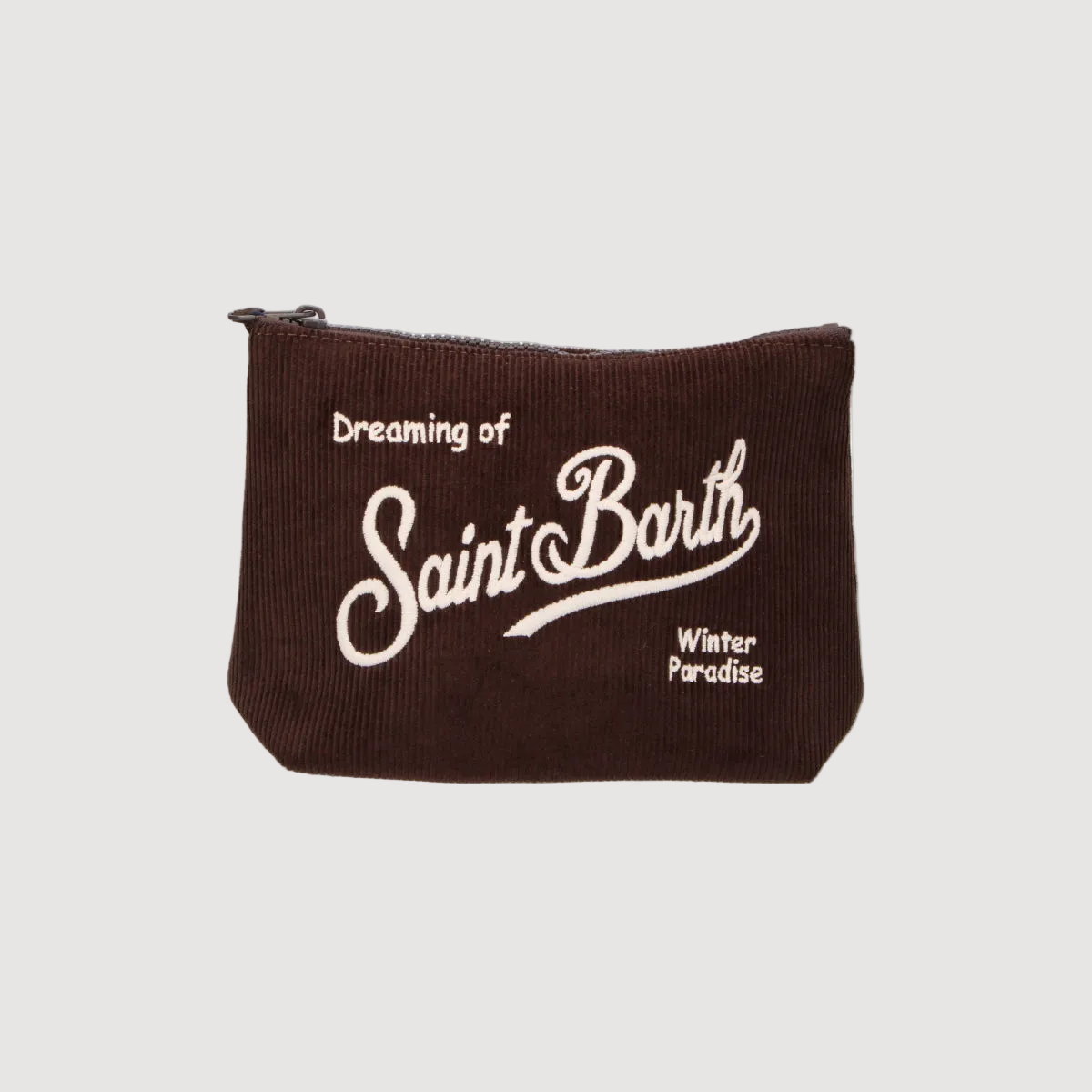 Mc2 Saint Barth pochette Aline in velluto a coste marrone