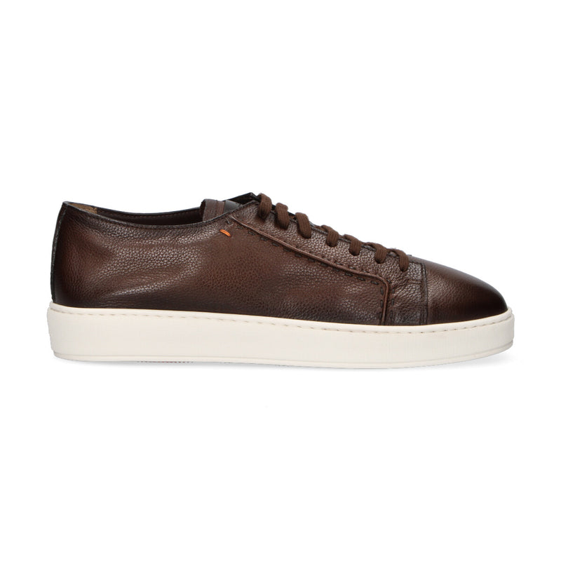 Santoni sneaker in pelle martellata testa di moro