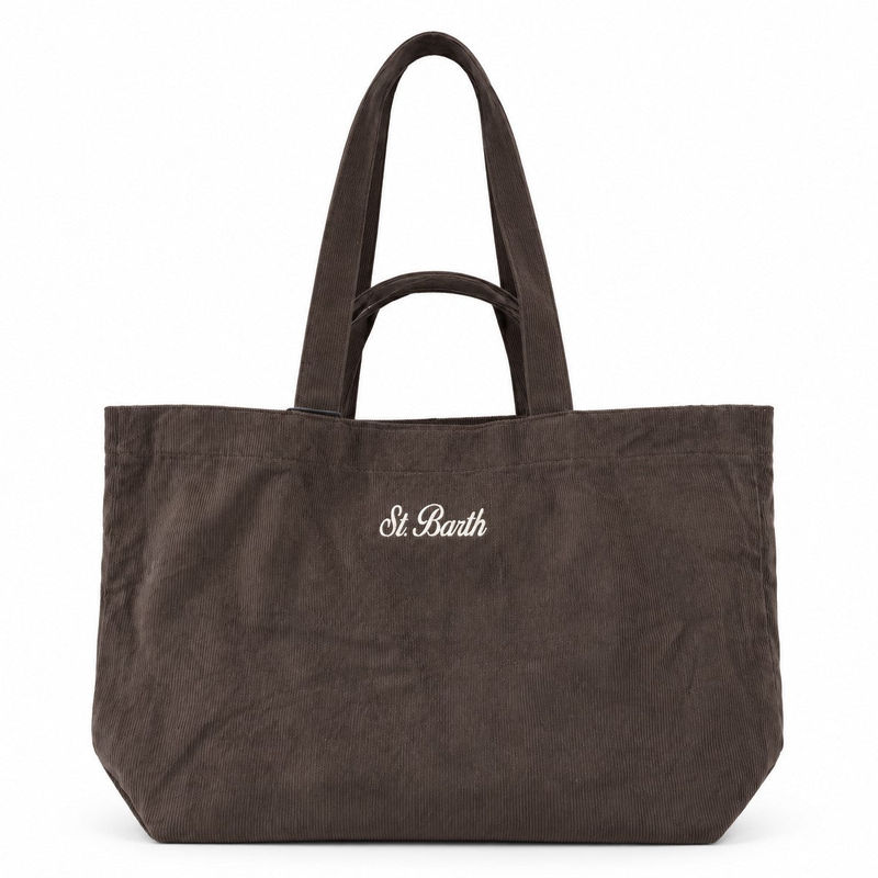 Mc2 Saint Barth borsa Essential Corduroy testa di moro