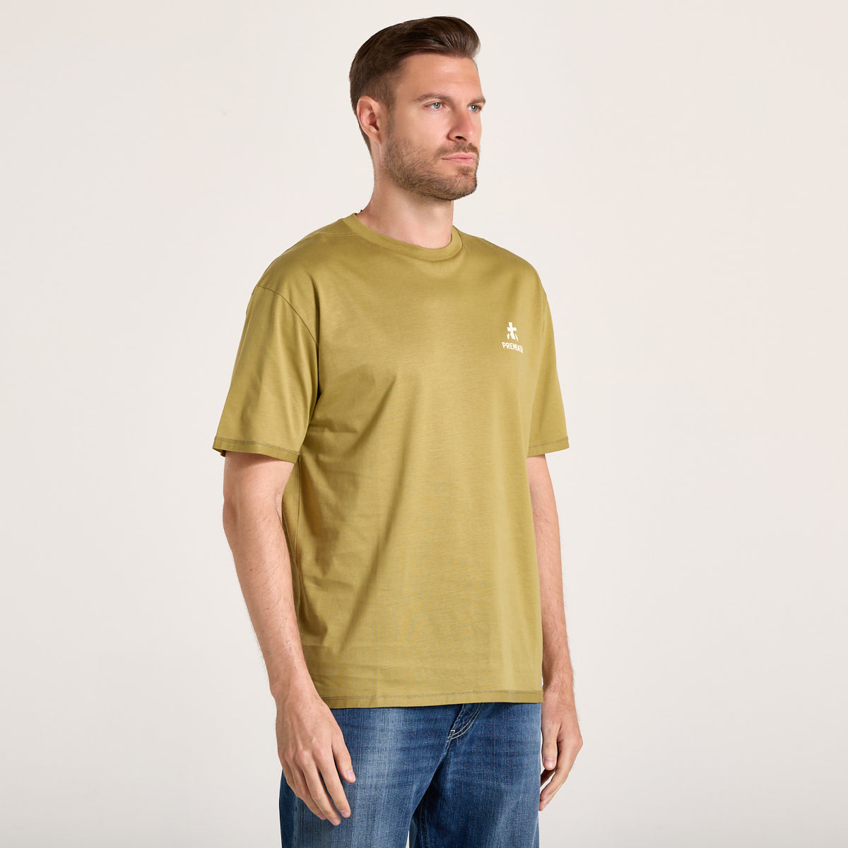Premiata t-shirt girocollo in tessuto kaki