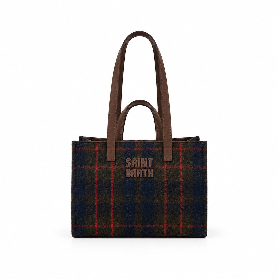 Mc2 Saint Barth borsa Jour Midi Suede Tartan