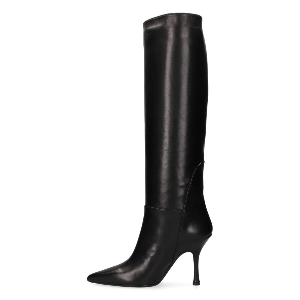 Anna F. stivale tubolare in pelle nero