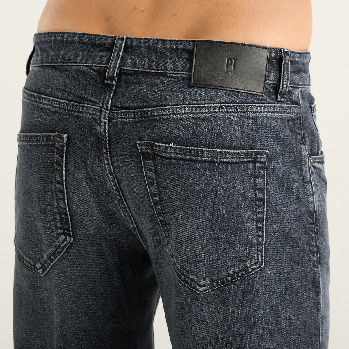 PT Torino jeans slim fit in denim grigio antracite