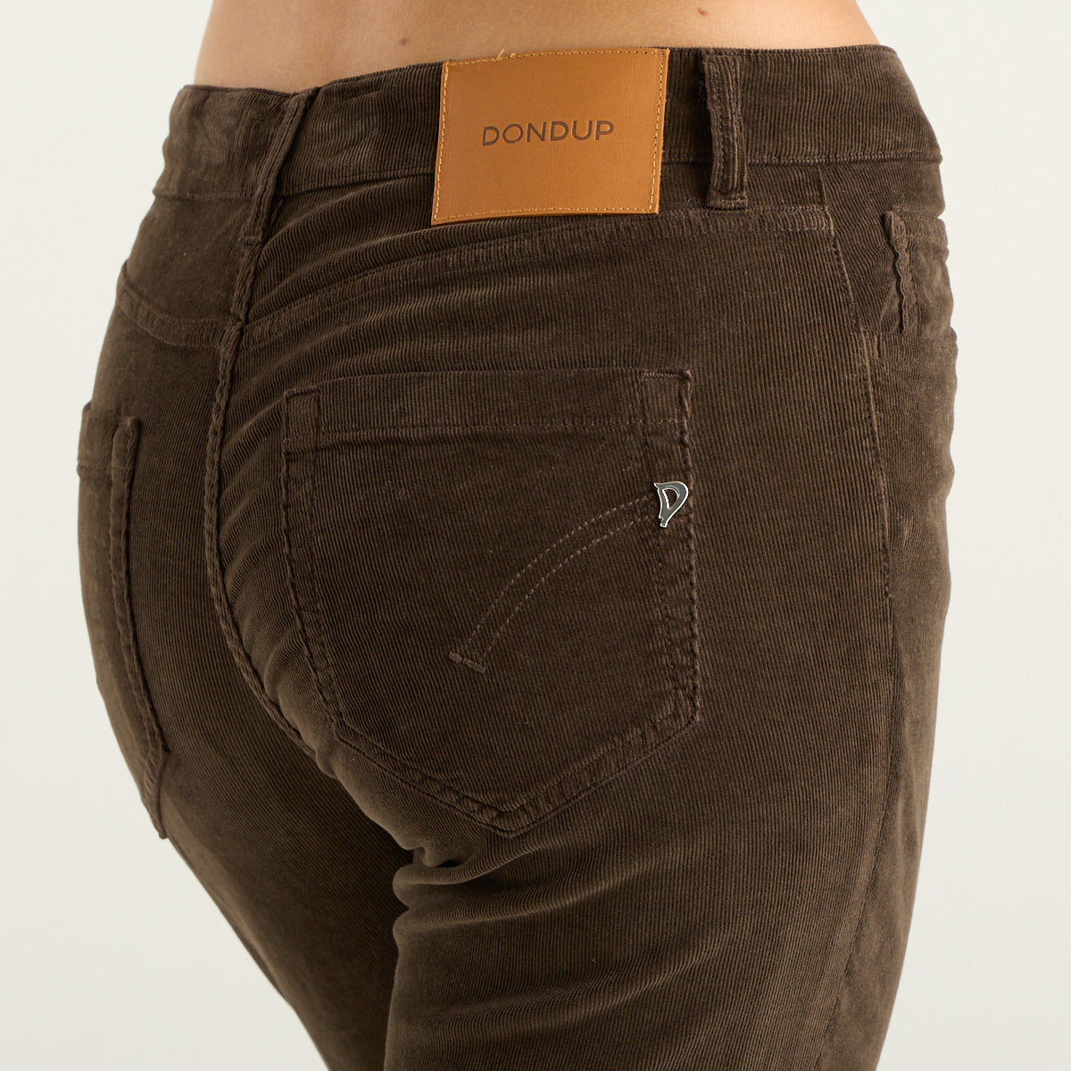 Dondup Koons Pantalone Donna in Velluto Marrone
