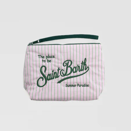 Mc2 Saint Barth pochette Aline righe rosa e verde