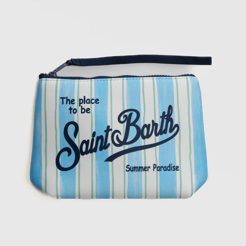 Mc2 Saint Barth pochette Aline Big Stripes azzurra