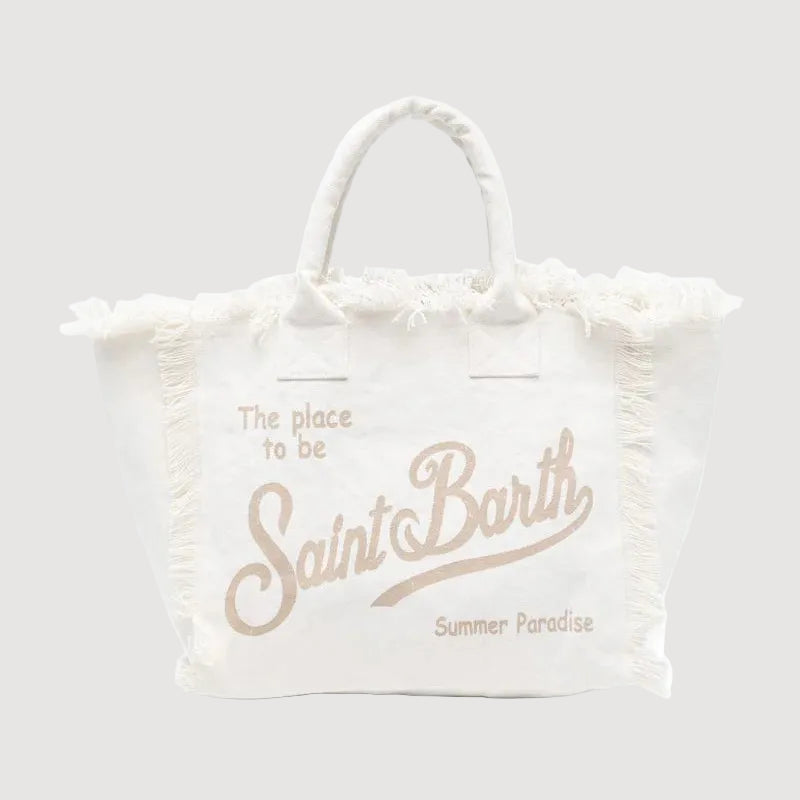 Mc2 Saint Barth borsa colette canvas bianca