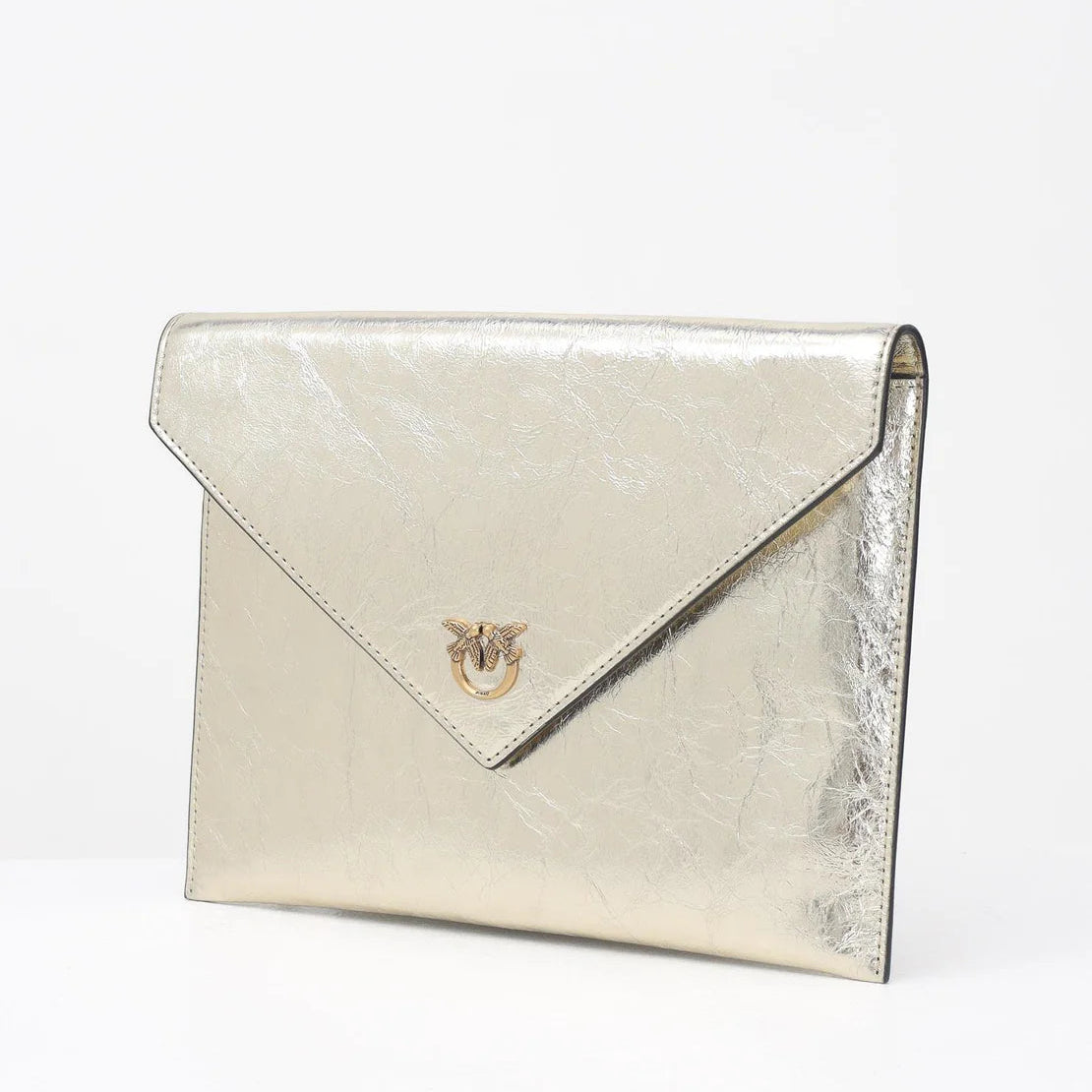 Pinko borsa a mano Flat purse handle pelle oro