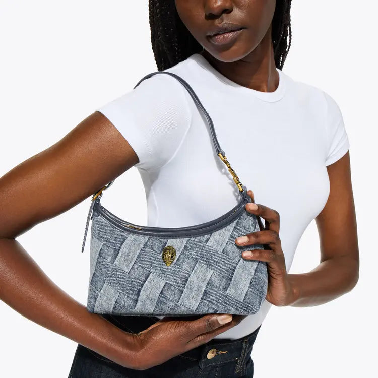 Kurt Geiger borsa a spalla in denim con aquila