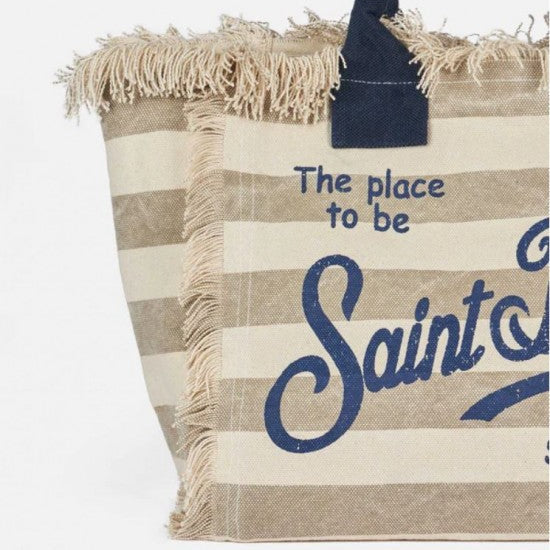 Mc2 Saint Barth borsa Vanity stripes beige