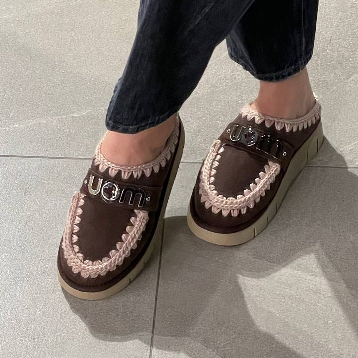 Mou Bounce clog metal logo mocha