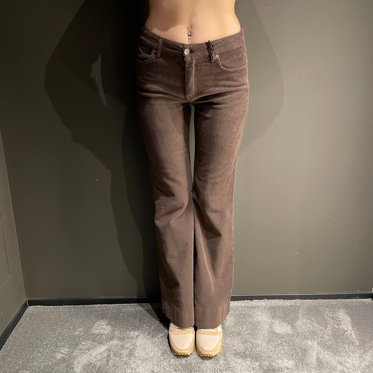 Souvenir pantalone a coste in velluto beige