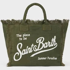 Mc2 Saint Barth borsa Vanity in lino verde