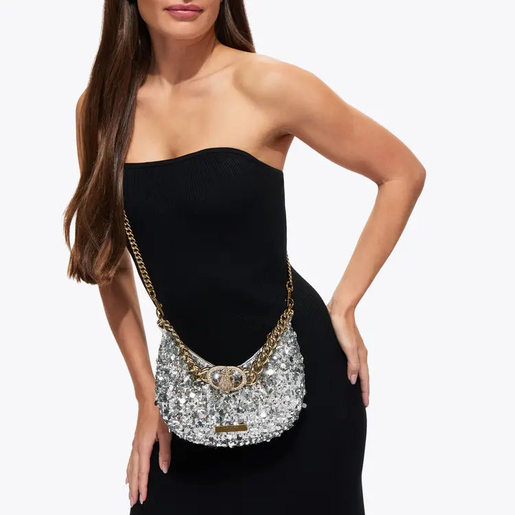 Kurt Geiger borsa small Chelsea Chain Hobo argento