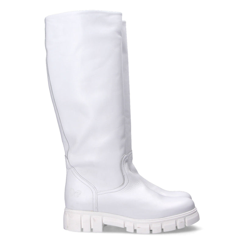 Felmini white leather boots
