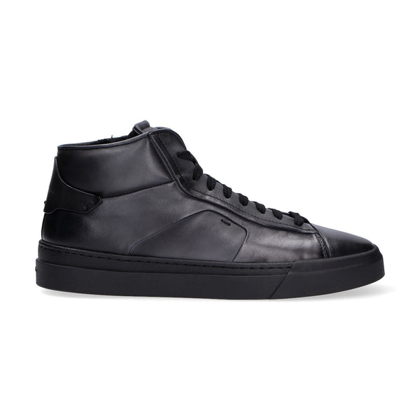 Santoni sneakers higt top in pelle nera
