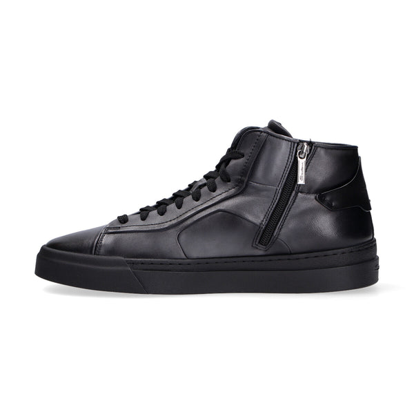 Santoni sneakers higt top in pelle nera