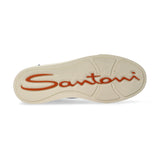 Santoni Sneaker low top pelle traforata azzurra