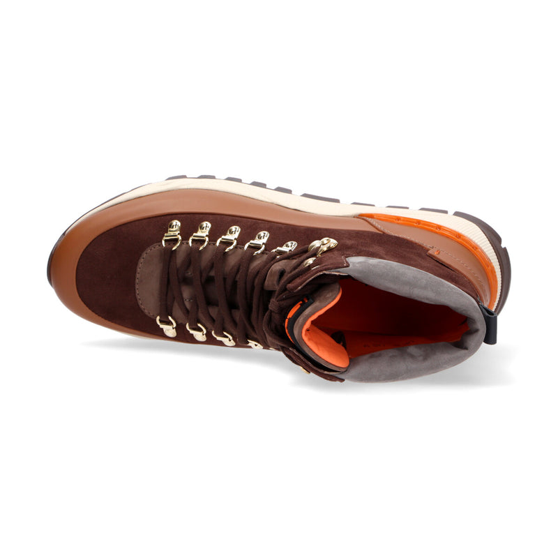 Santoni sneaker alta Innova stile pedula marrone