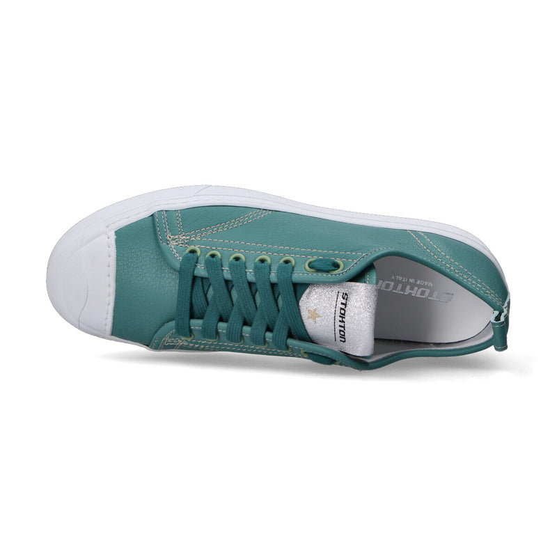 Stokton sneaker 320 pelle verde acquamarina