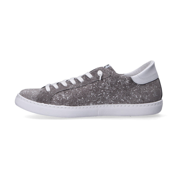 2 Star grey white suede and leather trainer