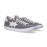 2 Star grey white suede and leather trainer