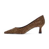 Bibi Lou decollete camoscio strass marrone oro