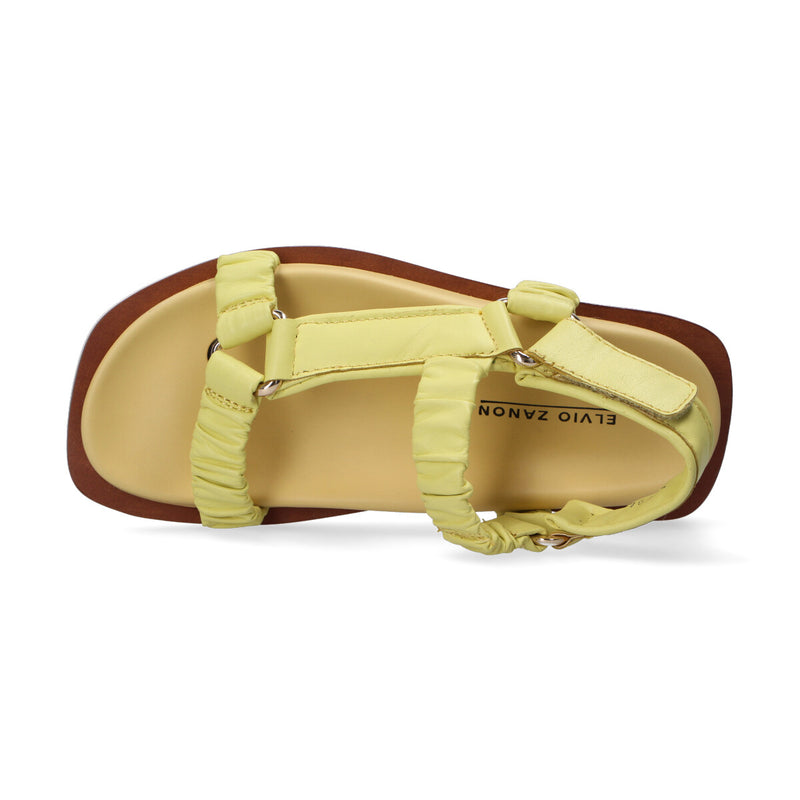 Elvio Zanon sandalo in pelle giallo lime