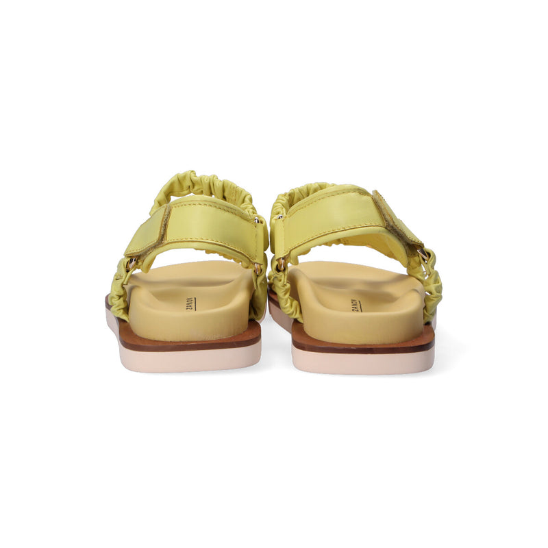 Elvio Zanon sandalo in pelle giallo lime