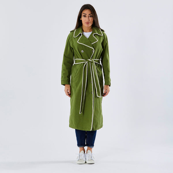 Front Street trench tessuto verde