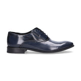 Jackal stringata elegante in pelle lucida blu