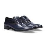 Jackal stringata elegante in pelle lucida blu