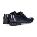 Jackal stringata elegante in pelle lucida blu