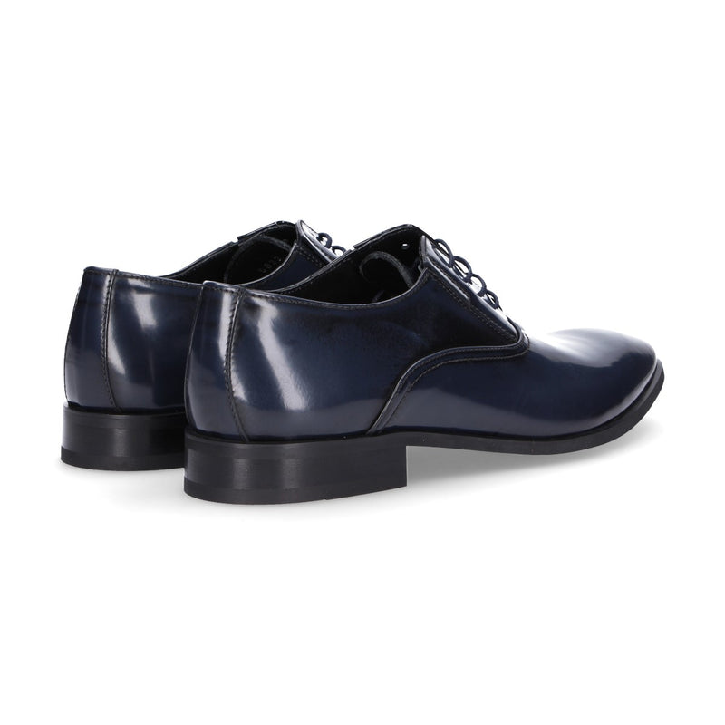 Jackal stringata elegante in pelle lucida blu