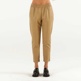 SOLOTRE pantalone ecopelle beige