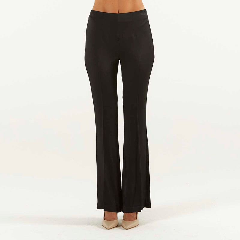 SOLOTRE pantalone con spacco nero