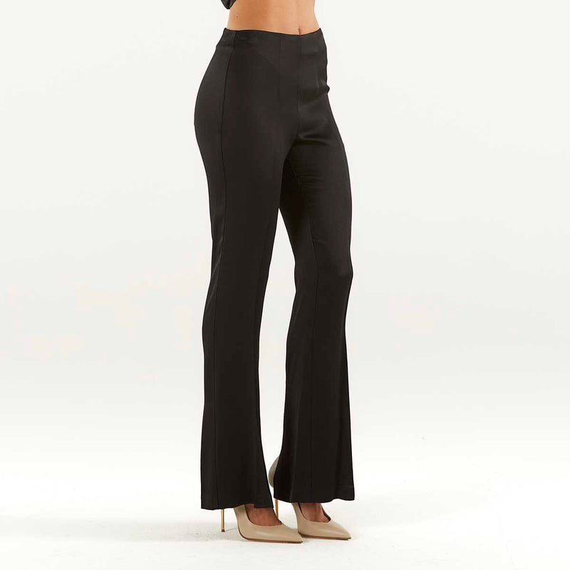 SOLOTRE pantalone con spacco nero