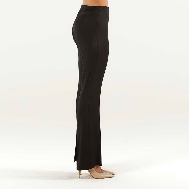SOLOTRE pantalone con spacco nero