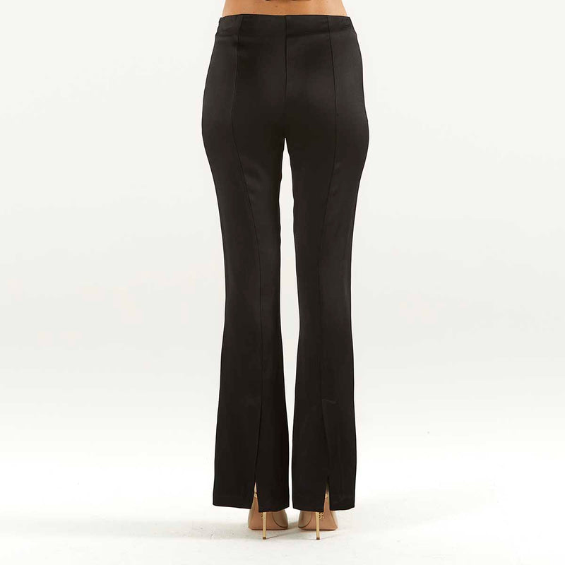 SOLOTRE pantalone con spacco nero
