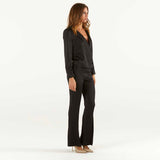 SOLOTRE pantalone con spacco nero