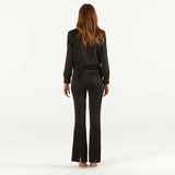 SOLOTRE pantalone con spacco nero