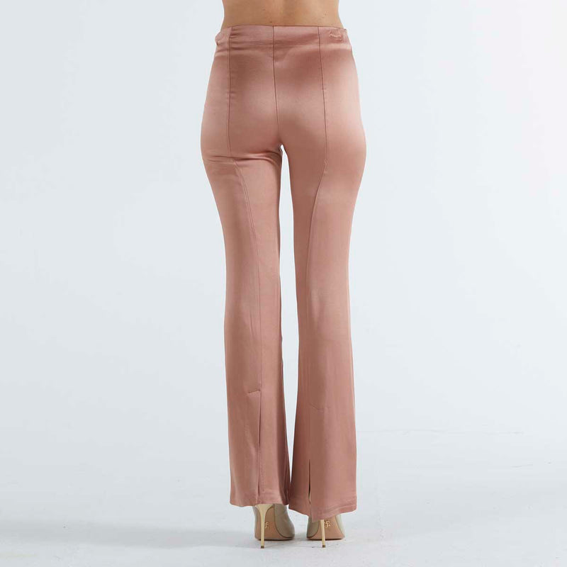 Solotre pantalone con spacco rosa cipria