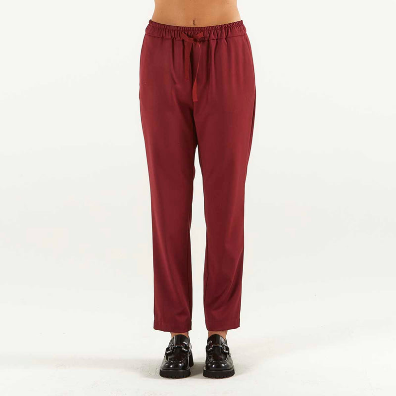 SOLOTRE pantalone elegante bordeaux