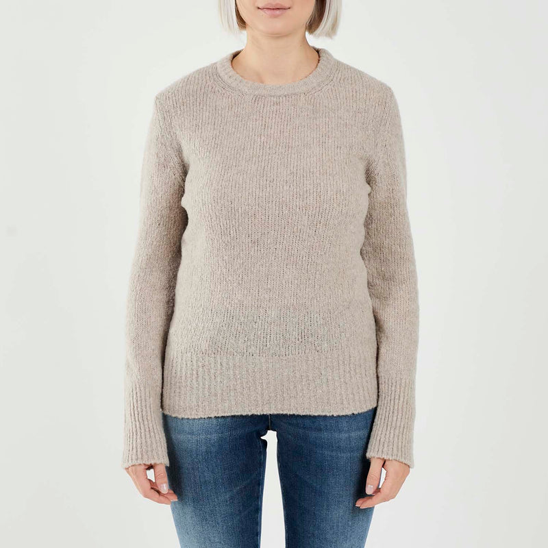 Solotre beige crew-neck jumper